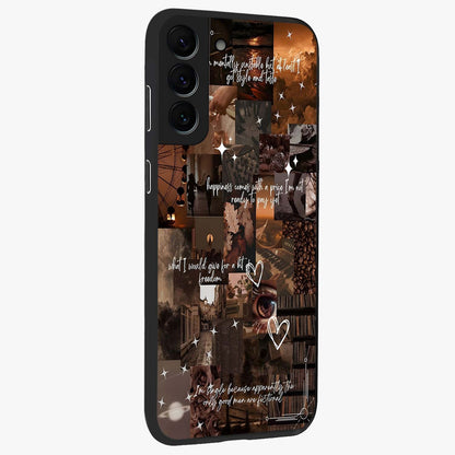 Bittersweet Aesthetic Chaos Glass Case upright view showcasing bold artistic chaos design with modern aesthetic style.
