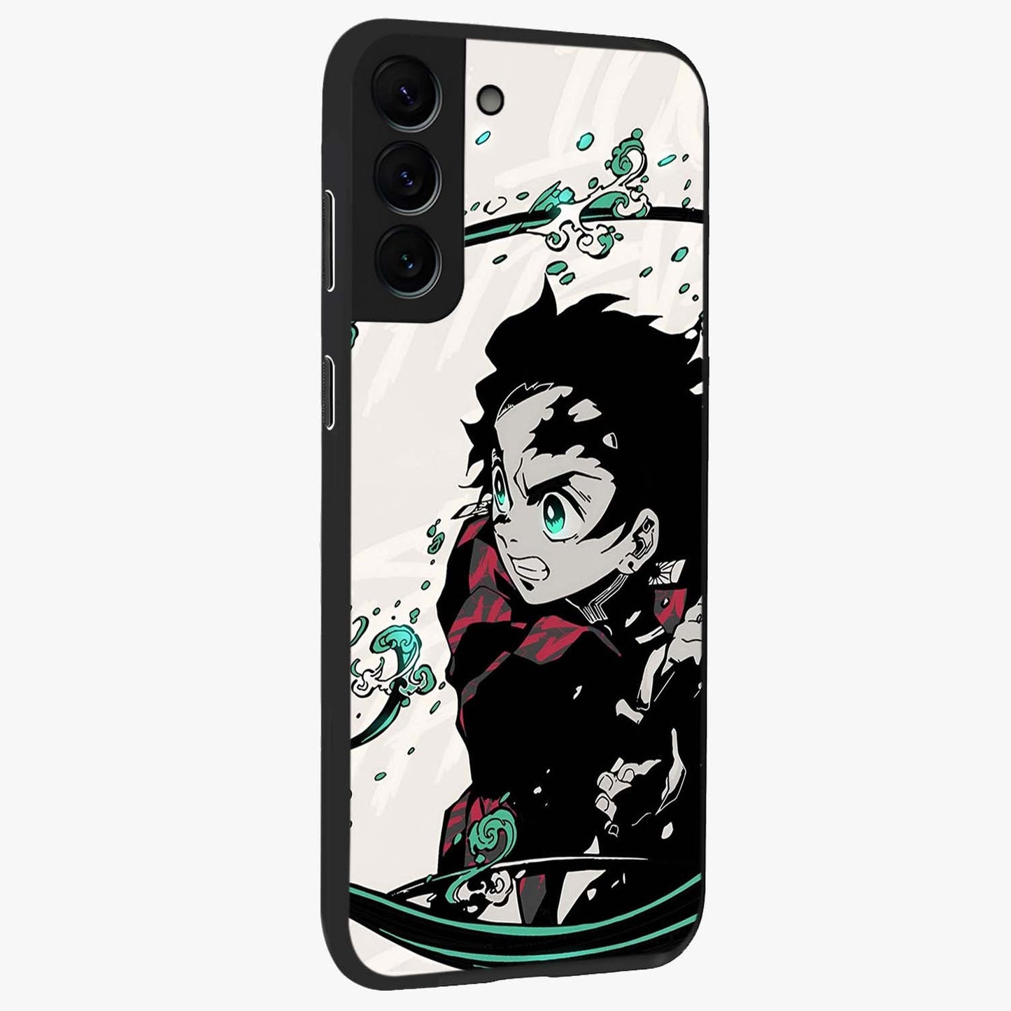 Demon Slayer Glass Case upright view showcasing powerful anime artwork with intense warrior theme.