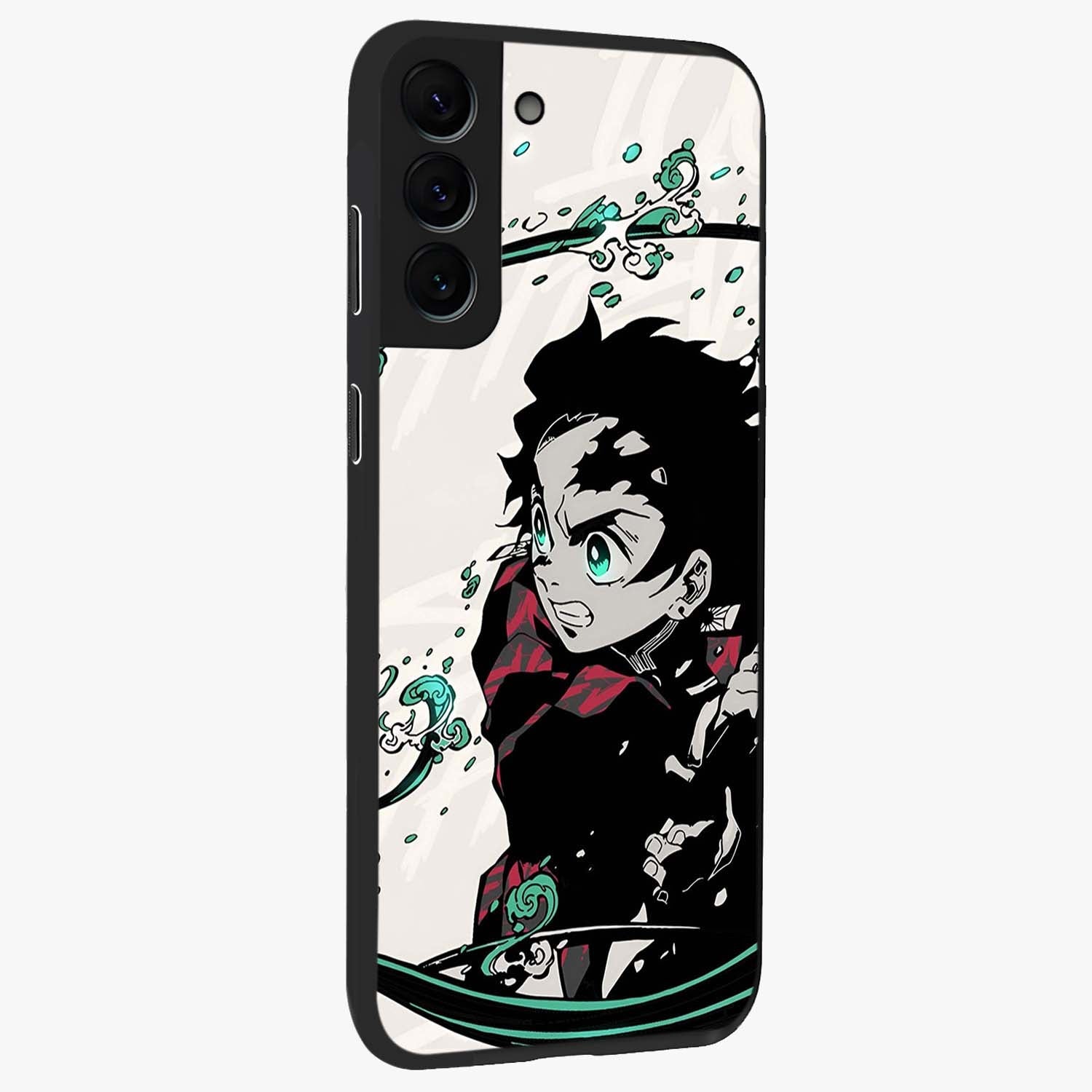 Demon Slayer Glass Case upright view showcasing powerful anime artwork with intense warrior theme.