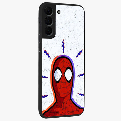 Omg Spiderman Glass Case upright view showcasing energetic superhero artwork with vibrant comic theme.