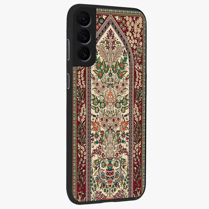 Persian Inspired Glass Case upright view showcasing decorative Persian artwork with rich heritage theme.