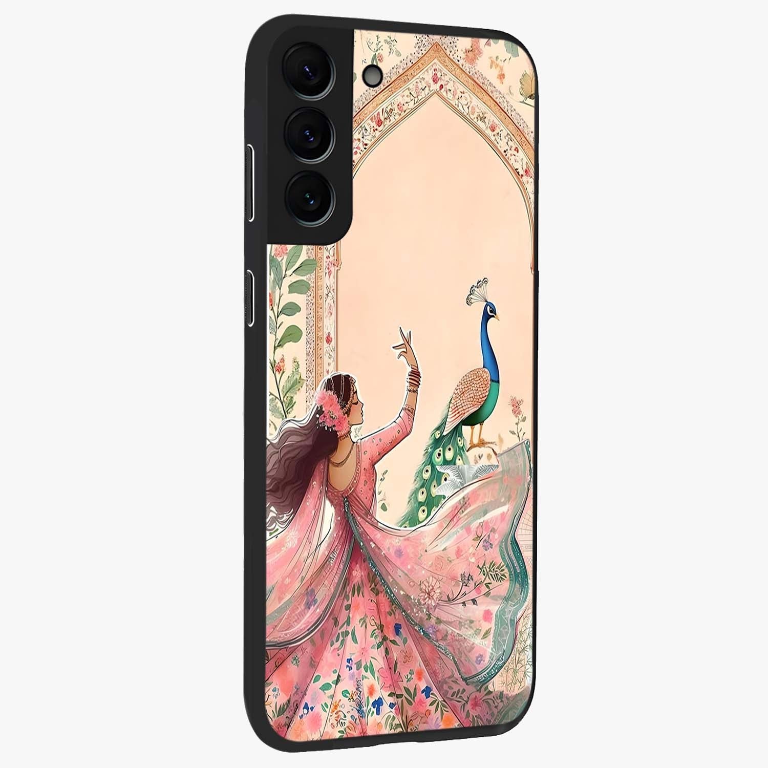 Royal Grace Muse Glass Case upright view showcasing stylish artistic artwork with sophisticated royal theme.