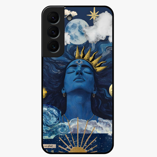 Aesthetic Lord Shiva Glass Case showing flat back view with divine Shiva artwork and glossy glass finish.