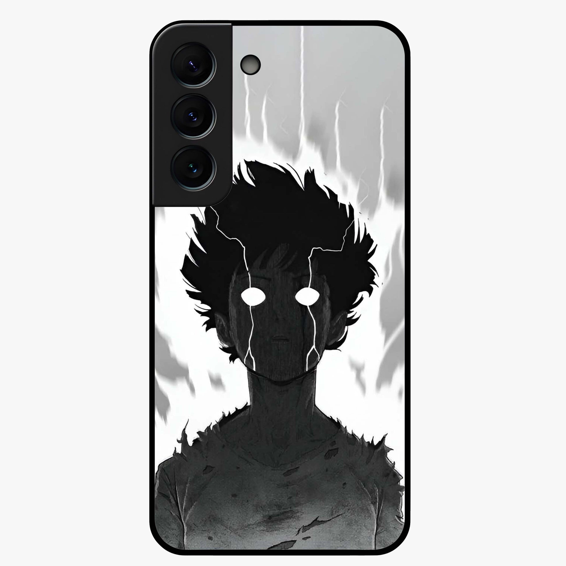 Awakened Inner Rage Glass Case showing flat back view with intense artistic artwork and glossy glass finish.