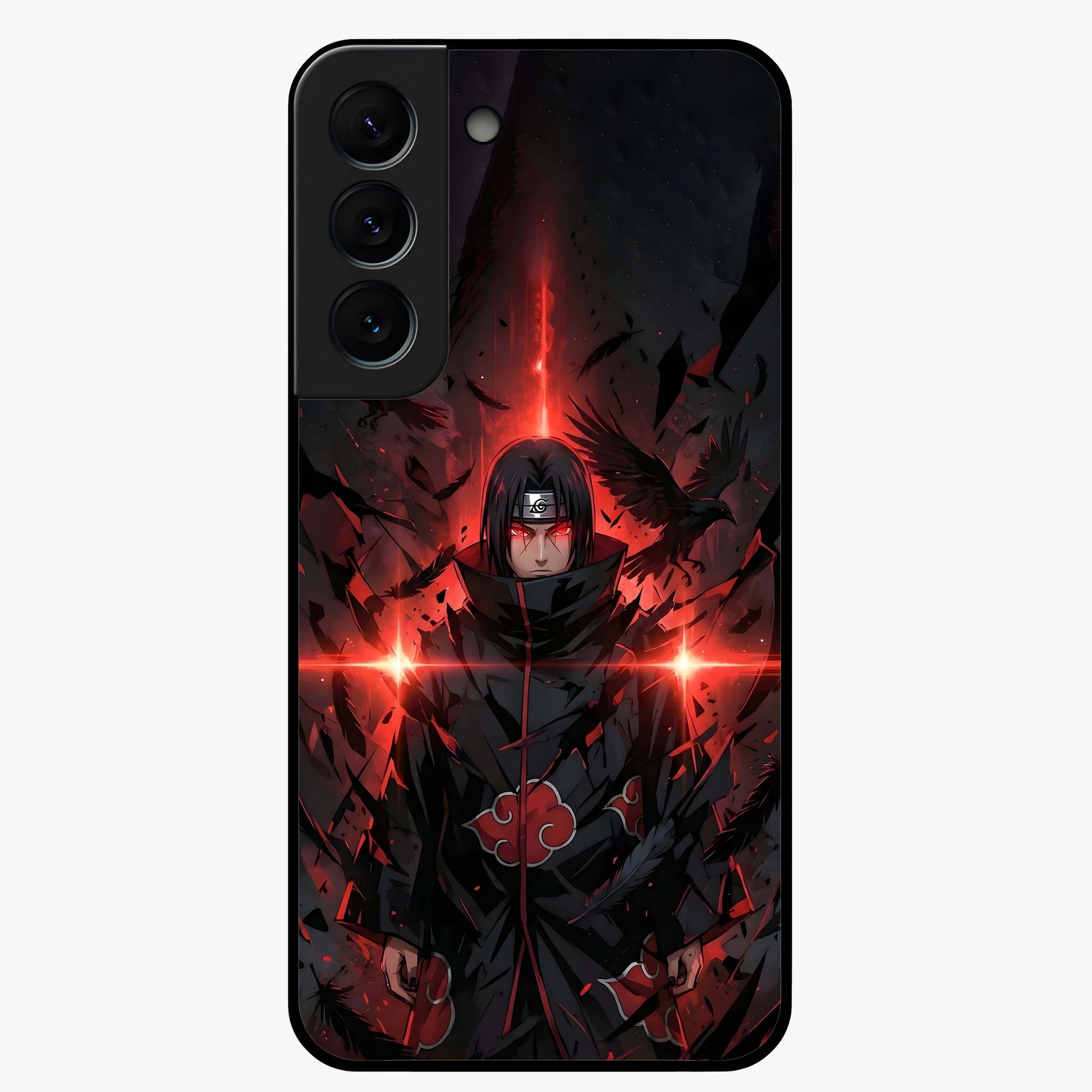 Focus Mode On Glass Case showing flat back view with bold motivational typography design and glossy glass finish.