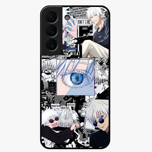 Infinity Sorcerer Chaos Glass Case showing flat back view with mystical sorcerer themed artwork and glossy glass finish.
