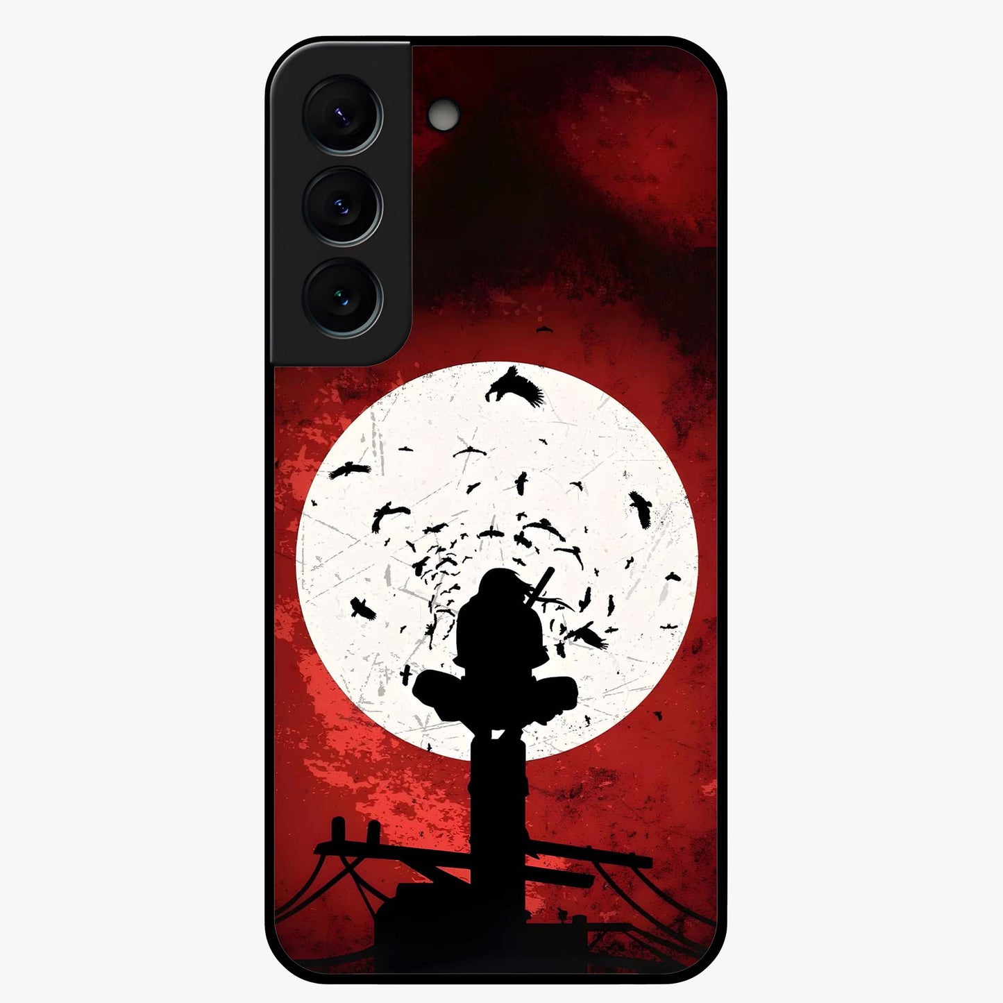 Itachi Limited Edition Naruto Anime Glass Case showing flat back view with iconic anime character artwork and glossy glass finish.