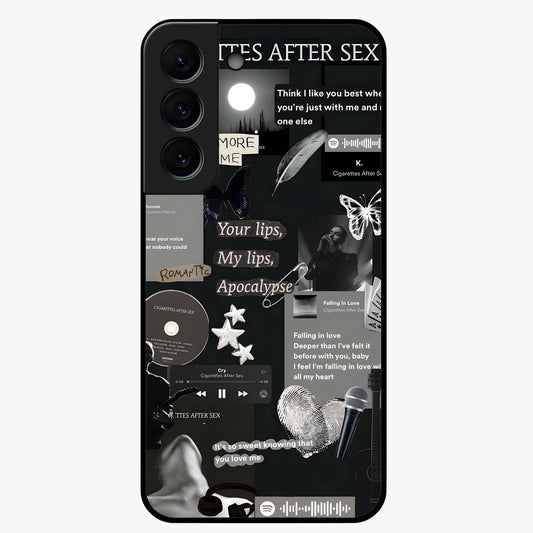 Midnight Love Echo Glass Case showing flat back view with romantic midnight themed artwork and glossy glass finish.