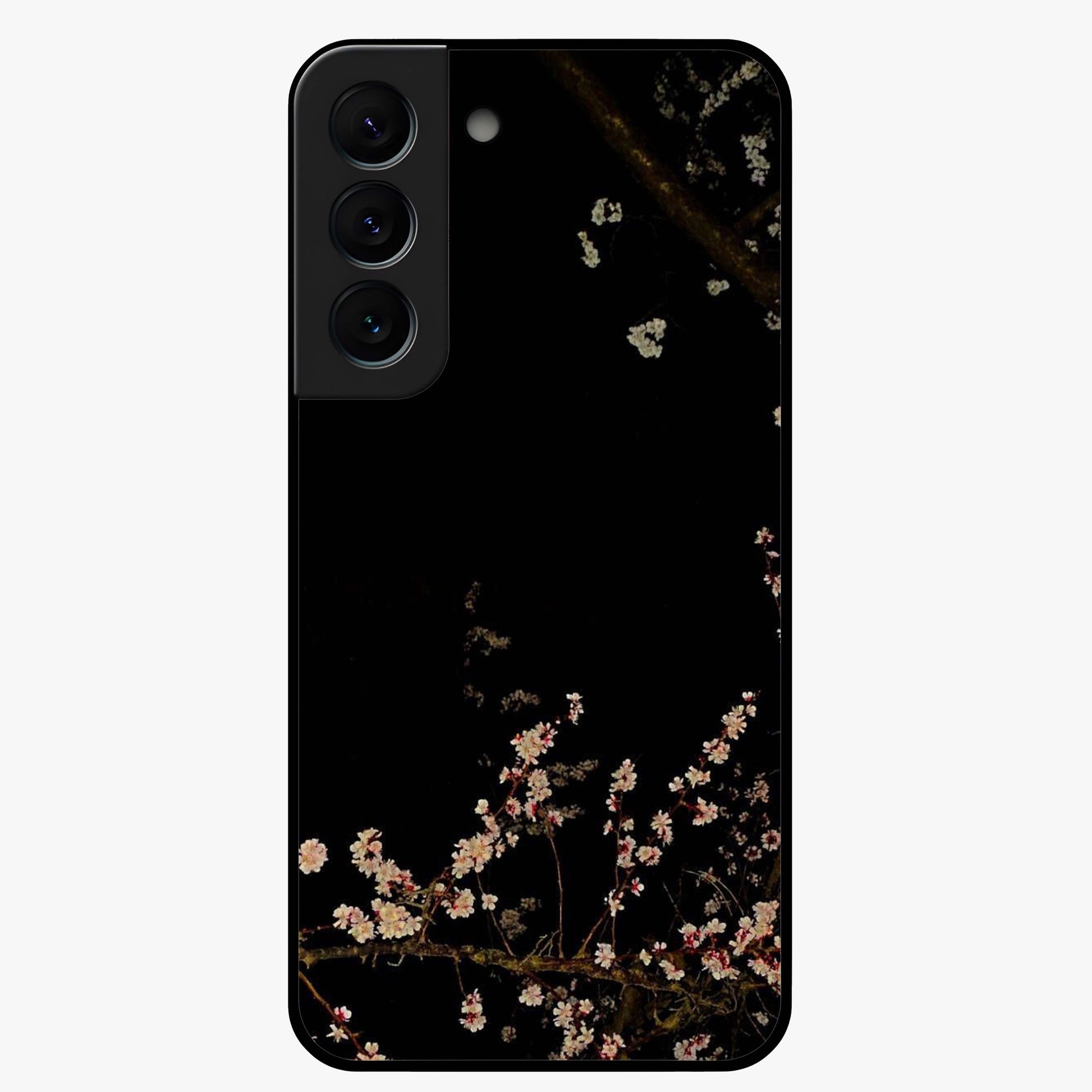 Petal Moon Light With Custom Name Glass Case showing flat back view with floral moonlight artwork and personalized name design.