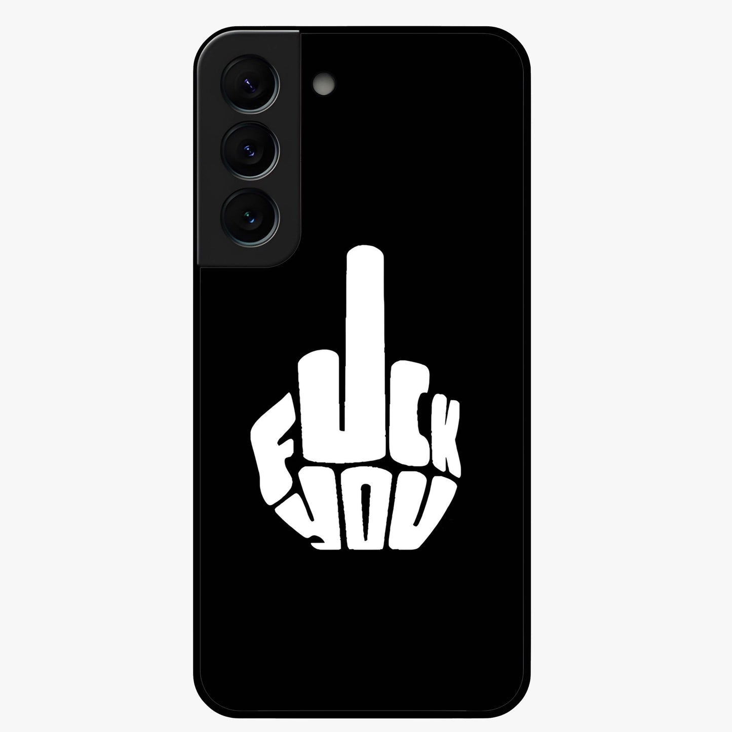 Rebel Mode On Glass Case showing flat back view with bold rebellious typography artwork and glossy glass finish.