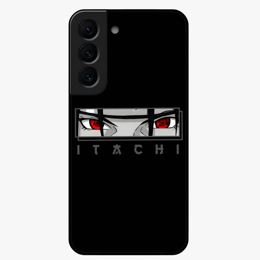 Scarlet Gaze Dominance Glass Case showing flat back view with striking red themed artwork and glossy glass finish.