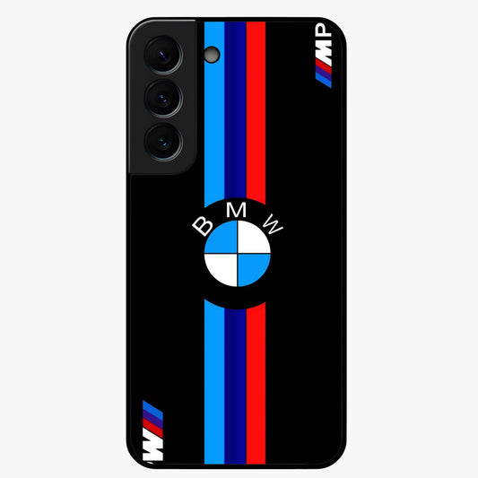 Turbo BMW Beast Glass Case showing flat back view with high performance sports car artwork and glossy glass finish.