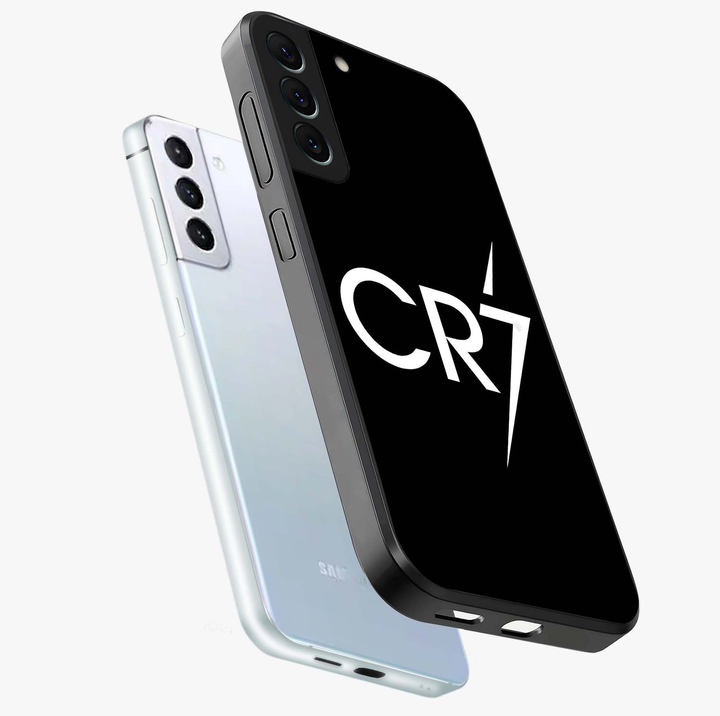 Cr7 Elite Strike Glass Case displayed in angled mockup highlighting powerful sports graphic with bold athletic theme.