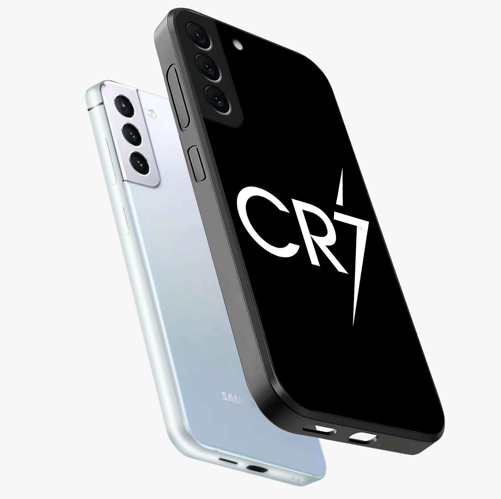 Cr7 Elite Strike Glass Case displayed in angled mockup highlighting powerful sports graphic with bold athletic theme.