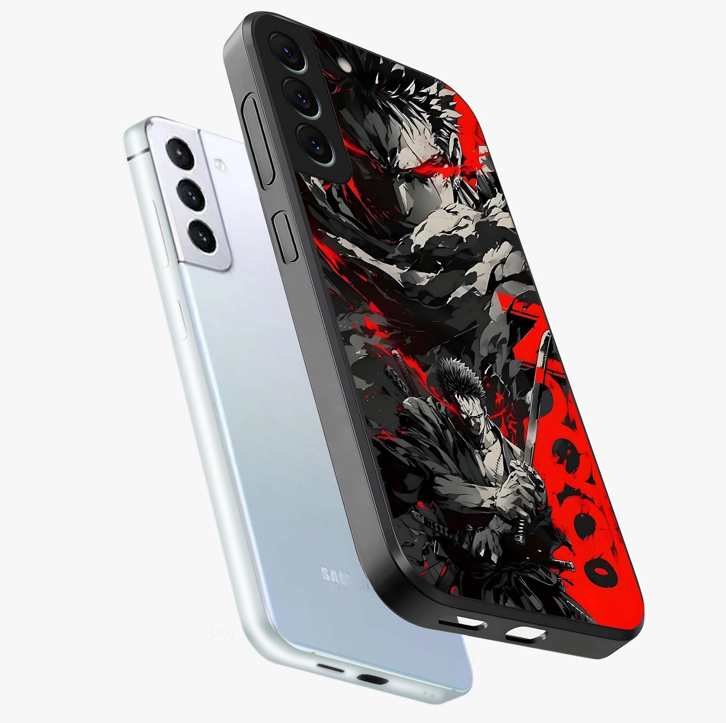 Demon Sword Resolve Glass Case displayed in angled mockup highlighting powerful demon sword illustration with dark fantasy aesthetic.