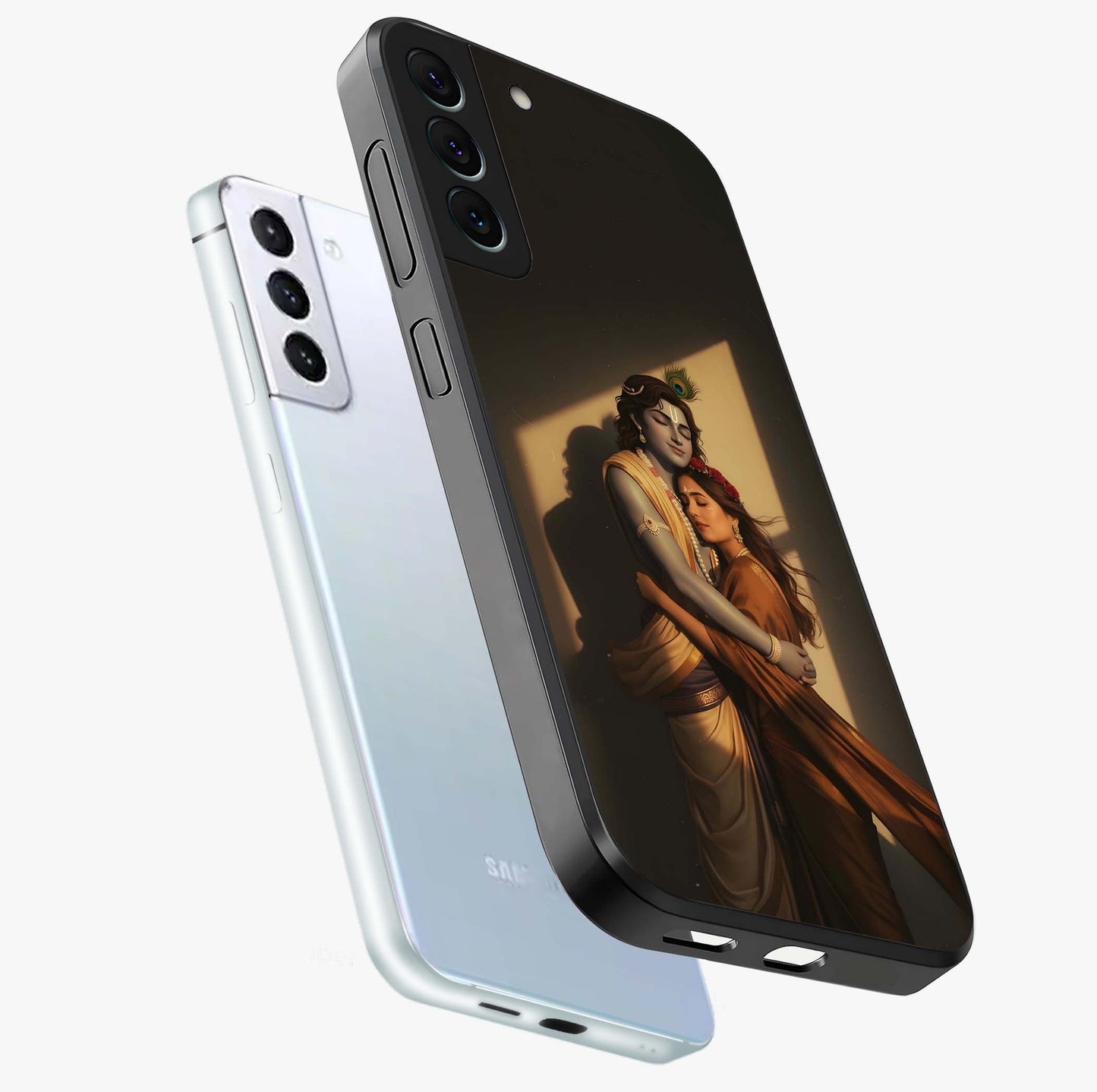 Divine Eternal Love Glass Case displayed in angled mockup highlighting elegant divine inspired design with peaceful aesthetic.
