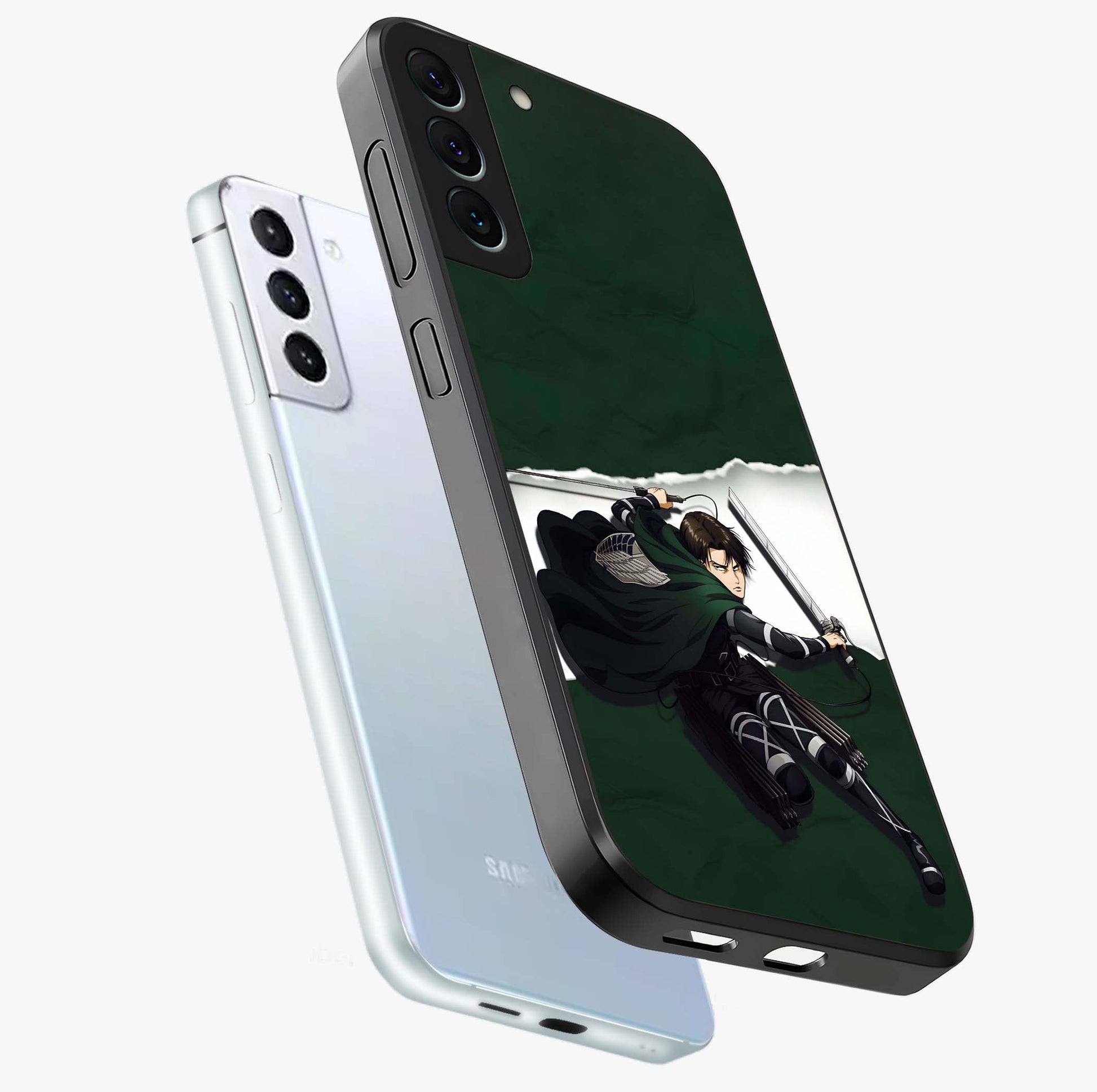Emerald War Vanguard Glass Case displayed in angled mockup highlighting intense battle inspired design with emerald tone aesthetic.