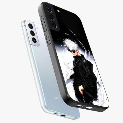 Limitless Shadow King Glass Case displayed in angled mockup highlighting dramatic dark hero design with intense aesthetic.