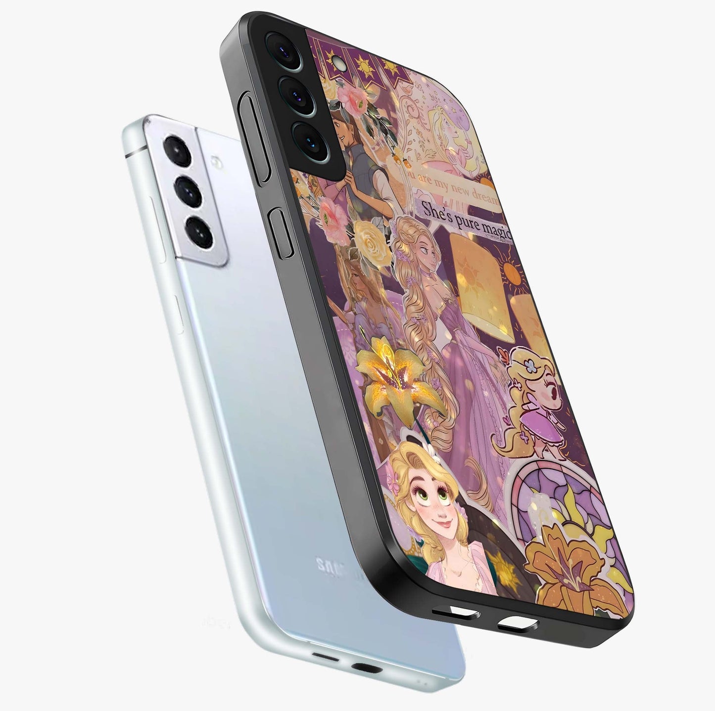 Magical Tangled Dream Glass Case displayed in angled mockup highlighting whimsical fantasy design with magical aesthetic.