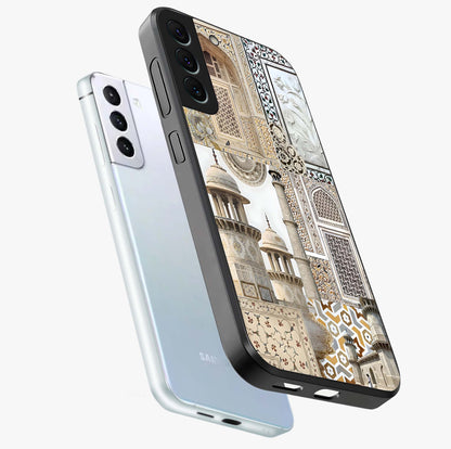 Mughal Marble Legacy Glass Case displayed in angled mockup highlighting elegant heritage marble artwork with royal aesthetic.