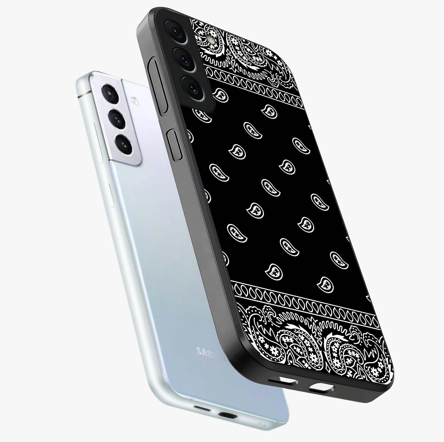 Retro Rebel Threads Glass Case displayed in angled mockup highlighting retro inspired graphic design with rebellious aesthetic.