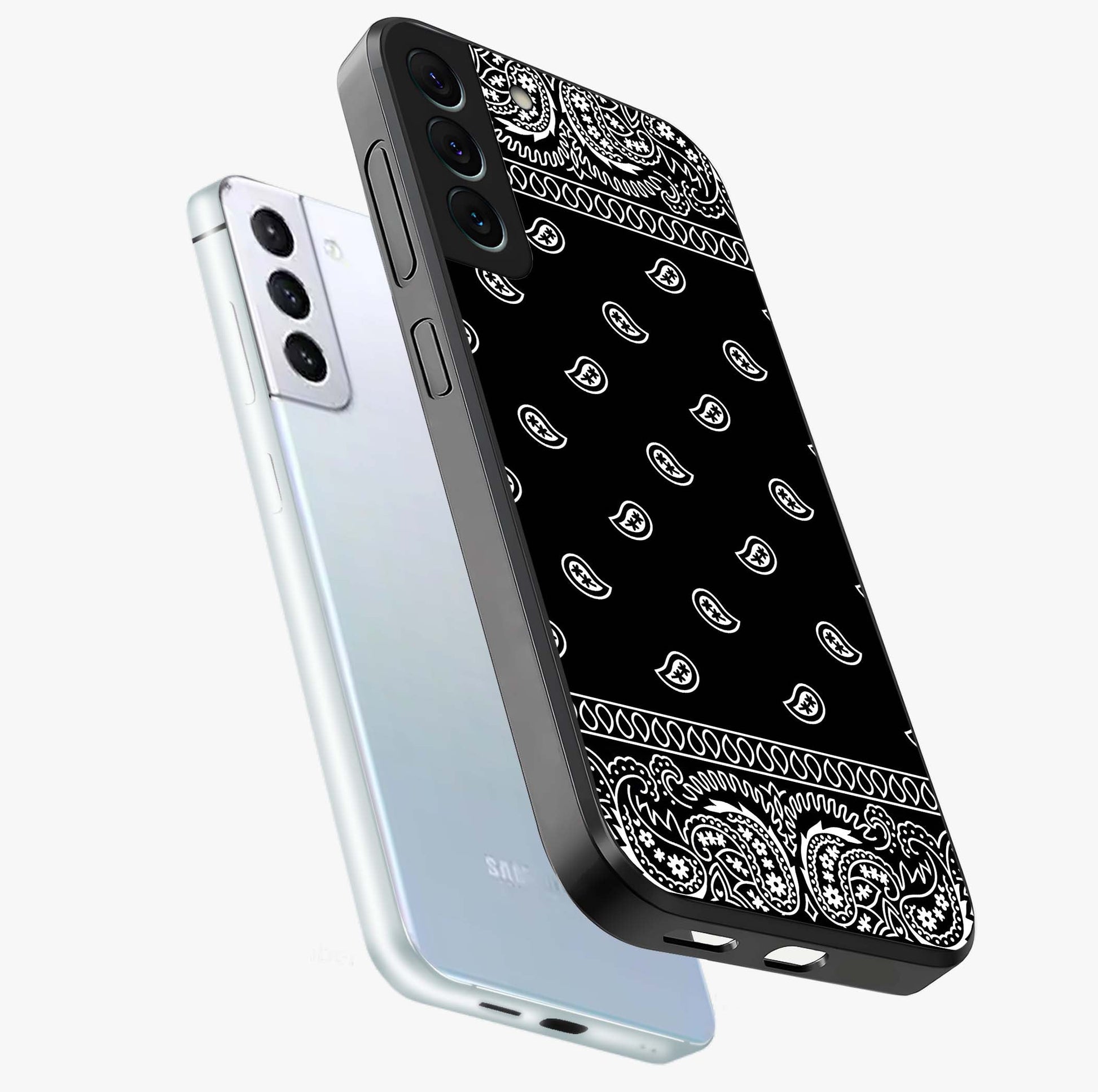 Retro Rebel Threads Glass Case displayed in angled mockup highlighting retro inspired graphic design with rebellious aesthetic.