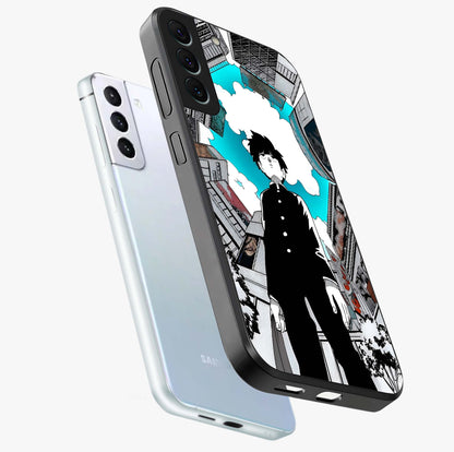 Silent Psychic Awakening Glass Case displayed in angled mockup highlighting spiritual awakening design with cosmic aesthetic.