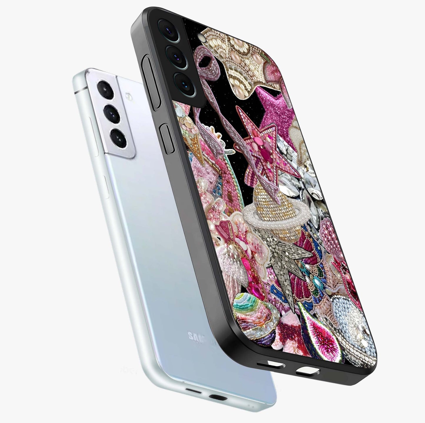 Starlit Jewel Dream Glass Case displayed in angled mockup highlighting glowing celestial jewel design with dreamy aesthetic.