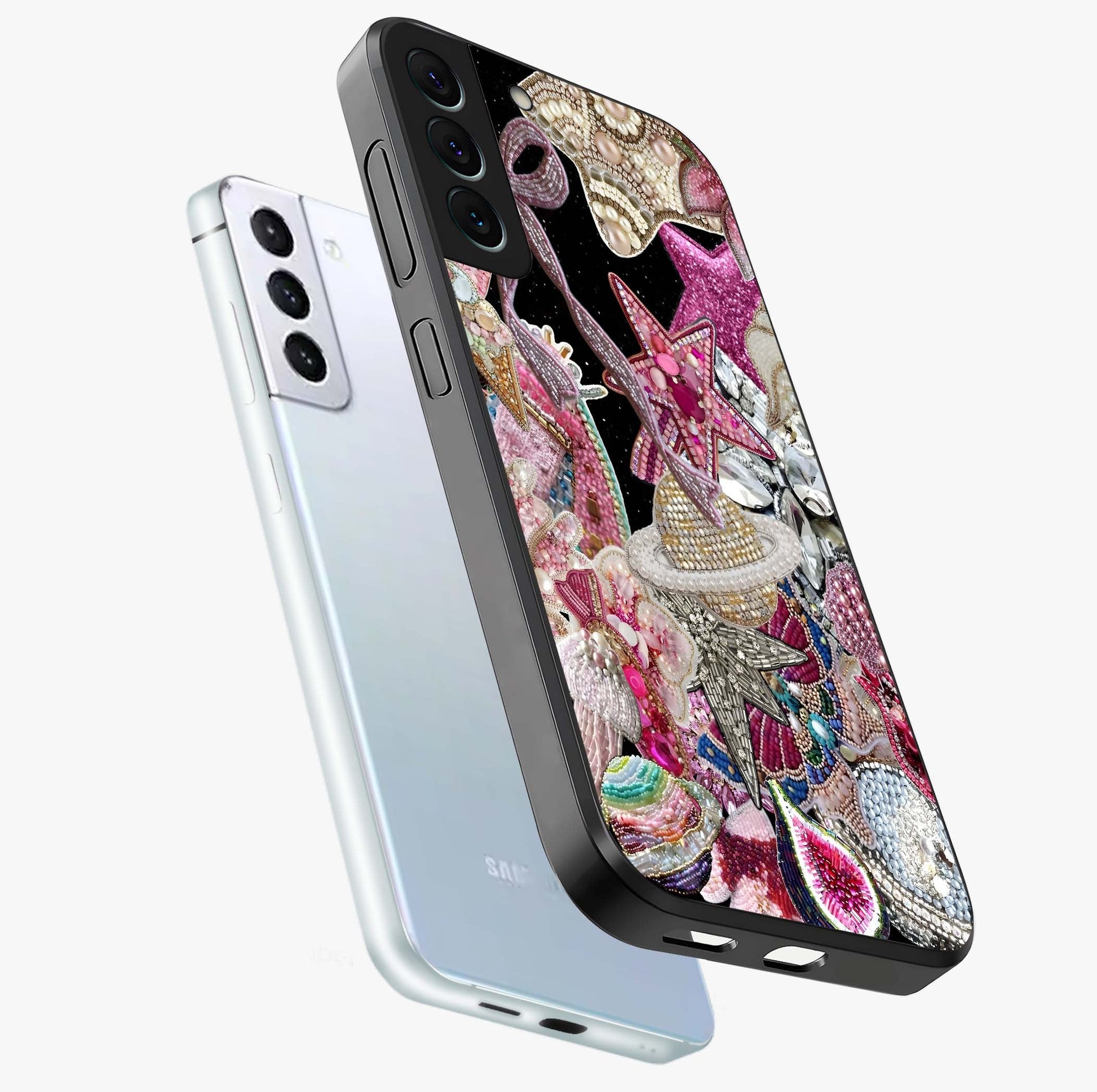 Starlit Jewel Dream Glass Case displayed in angled mockup highlighting glowing celestial jewel design with dreamy aesthetic.