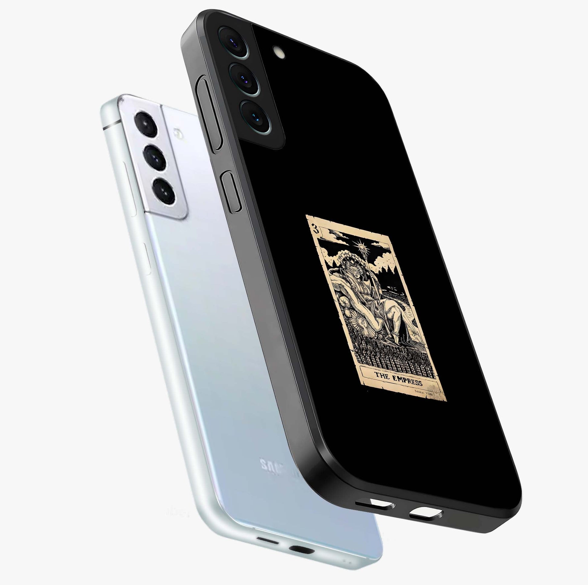 The Empress Glass Case displayed in angled mockup highlighting elegant royal design with majestic aesthetic style.