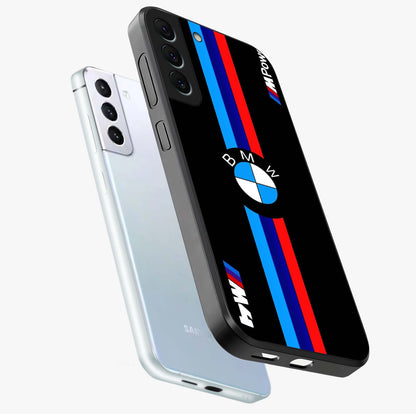 Turbo BMW Beast Glass Case displayed in angled mockup highlighting sleek racing car design with bold automotive aesthetic.