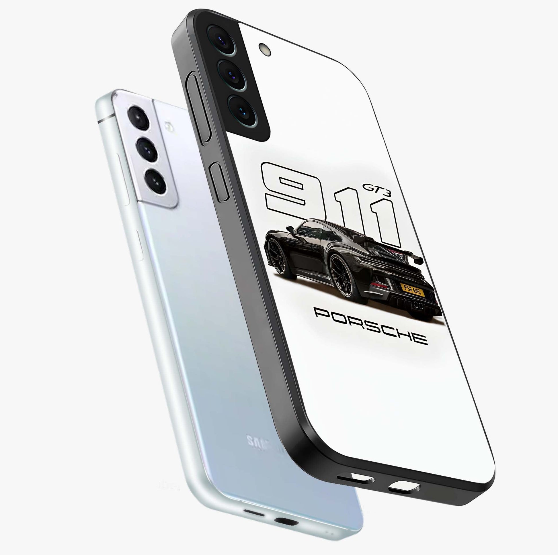 Turbo Legacy Icon Glass Case displayed in angled mockup highlighting dynamic automotive design with performance aesthetic.