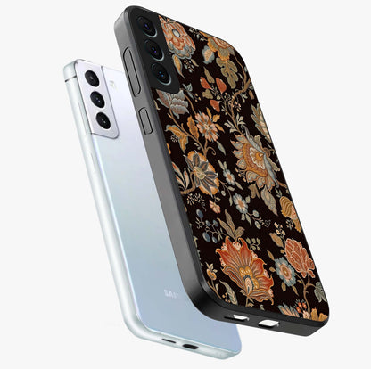 Vintage Floral Dream Glass Case displayed in angled mockup highlighting elegant vintage flower design with soft aesthetic style.