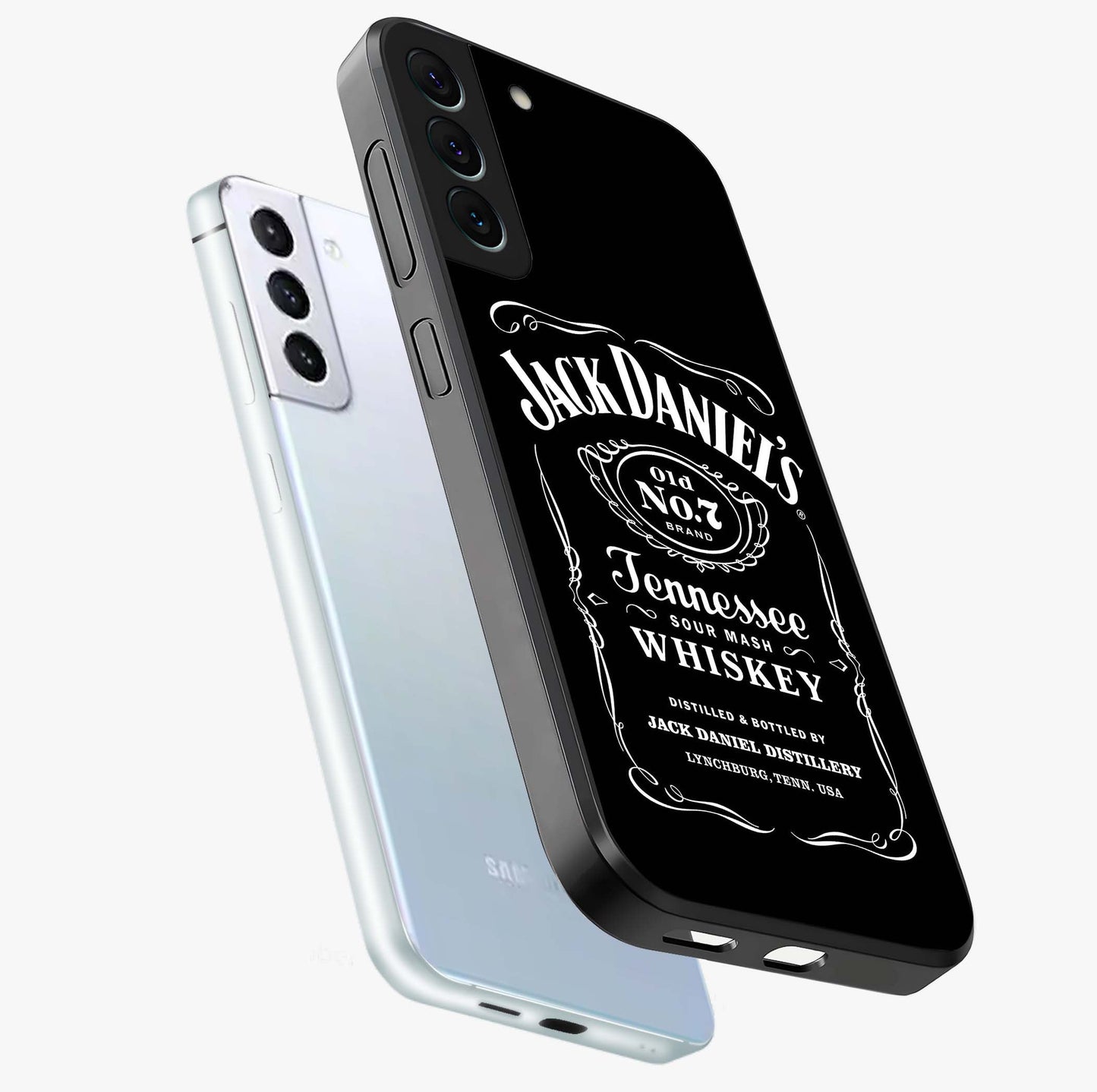 Vintage Whiskey Heritage Glass Case displayed in angled mockup highlighting retro beverage themed design with heritage aesthetic.