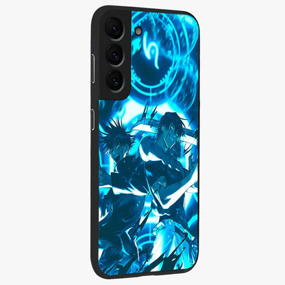 Cursed Energy Clash Glass Case upright view showcasing dramatic clash artwork with bold supernatural theme.
