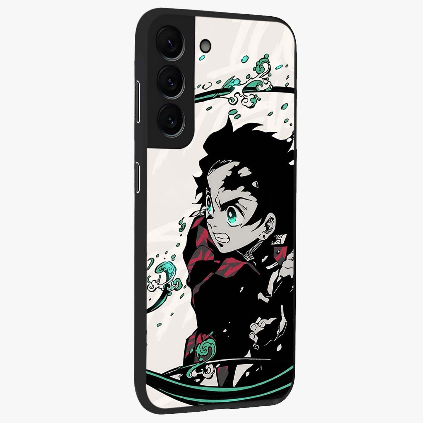Demon Slayer Glass Case upright view showcasing powerful anime artwork with intense warrior theme.