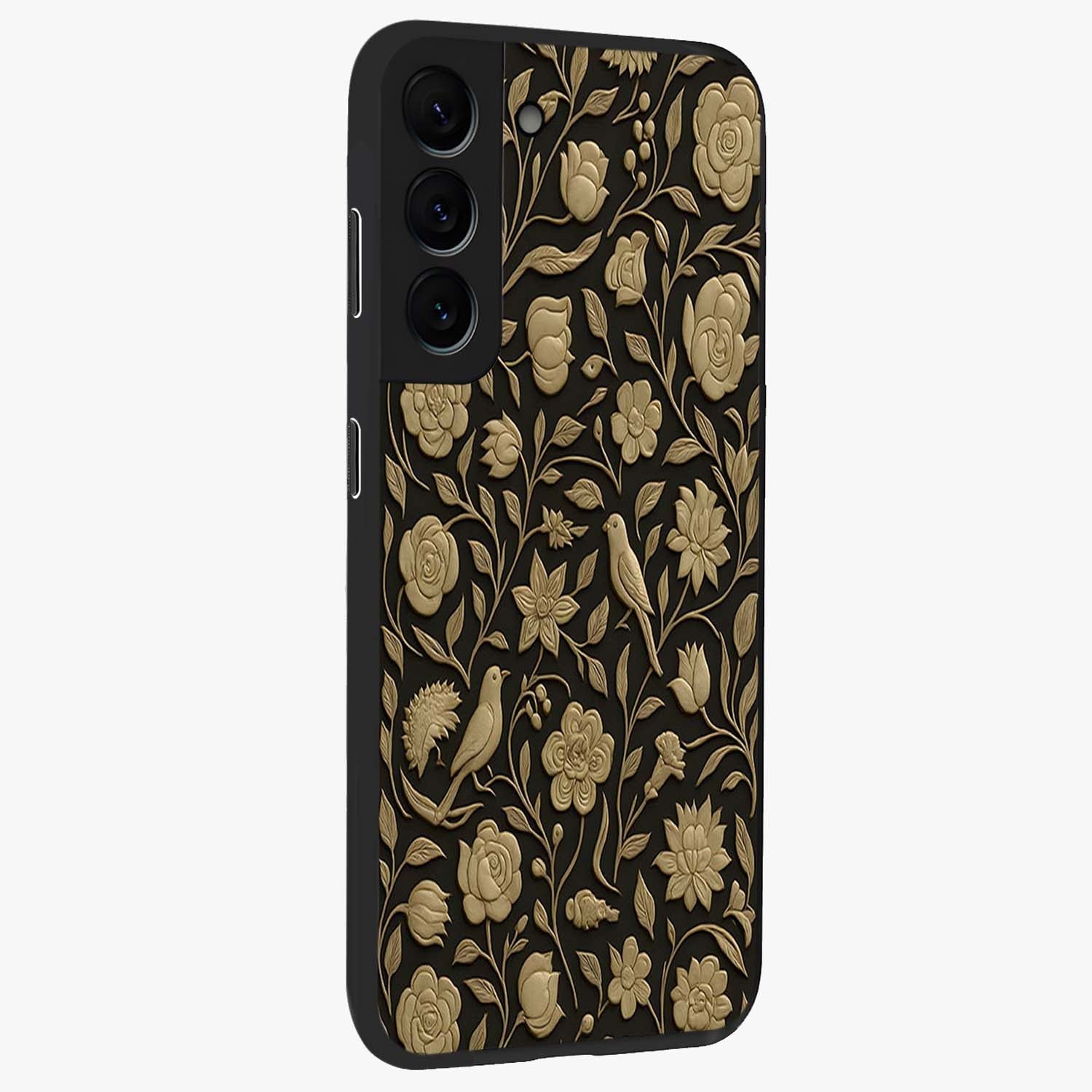 Golden Evil Eye Mandala Glass Case upright view showcasing decorative evil eye mandala artwork with spiritual aesthetic style.