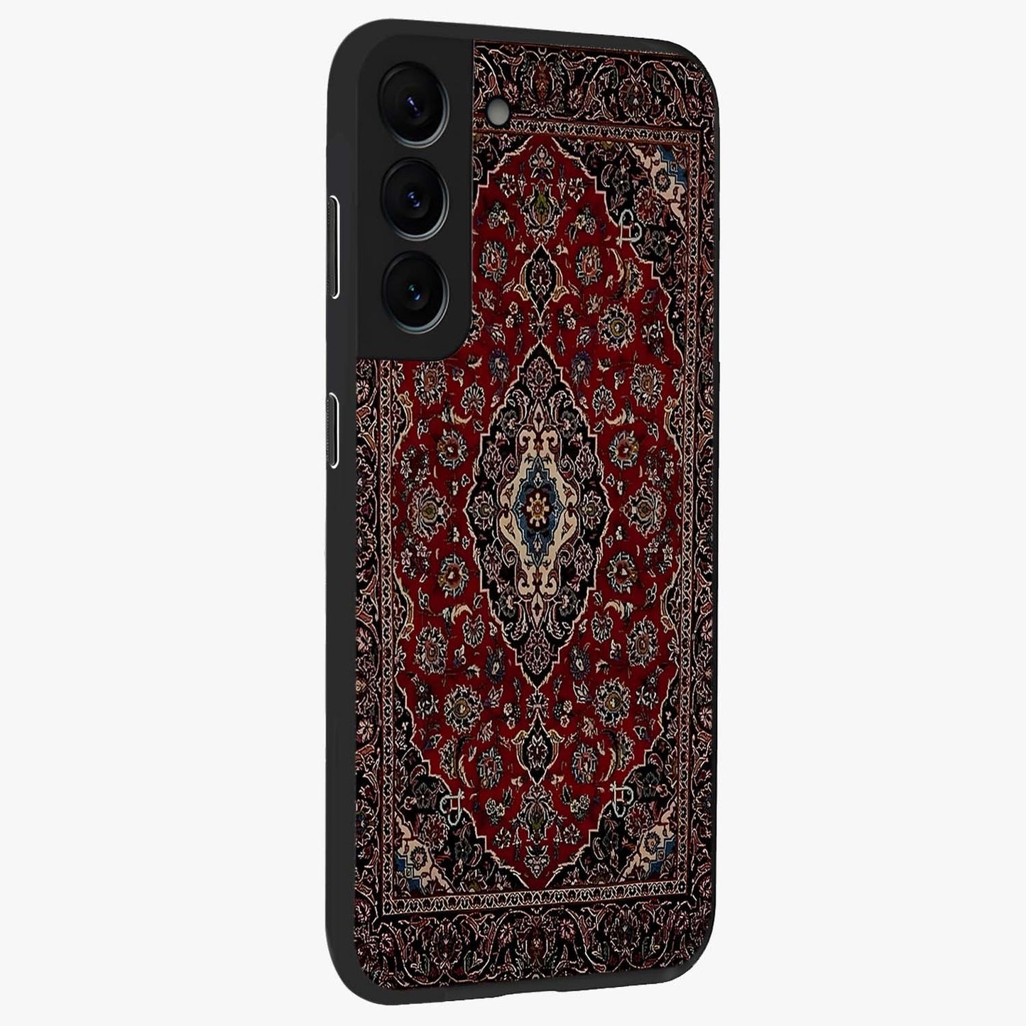 Heritage Carpet Royale Glass Case upright view showcasing detailed ornamental artwork with luxurious traditional theme.