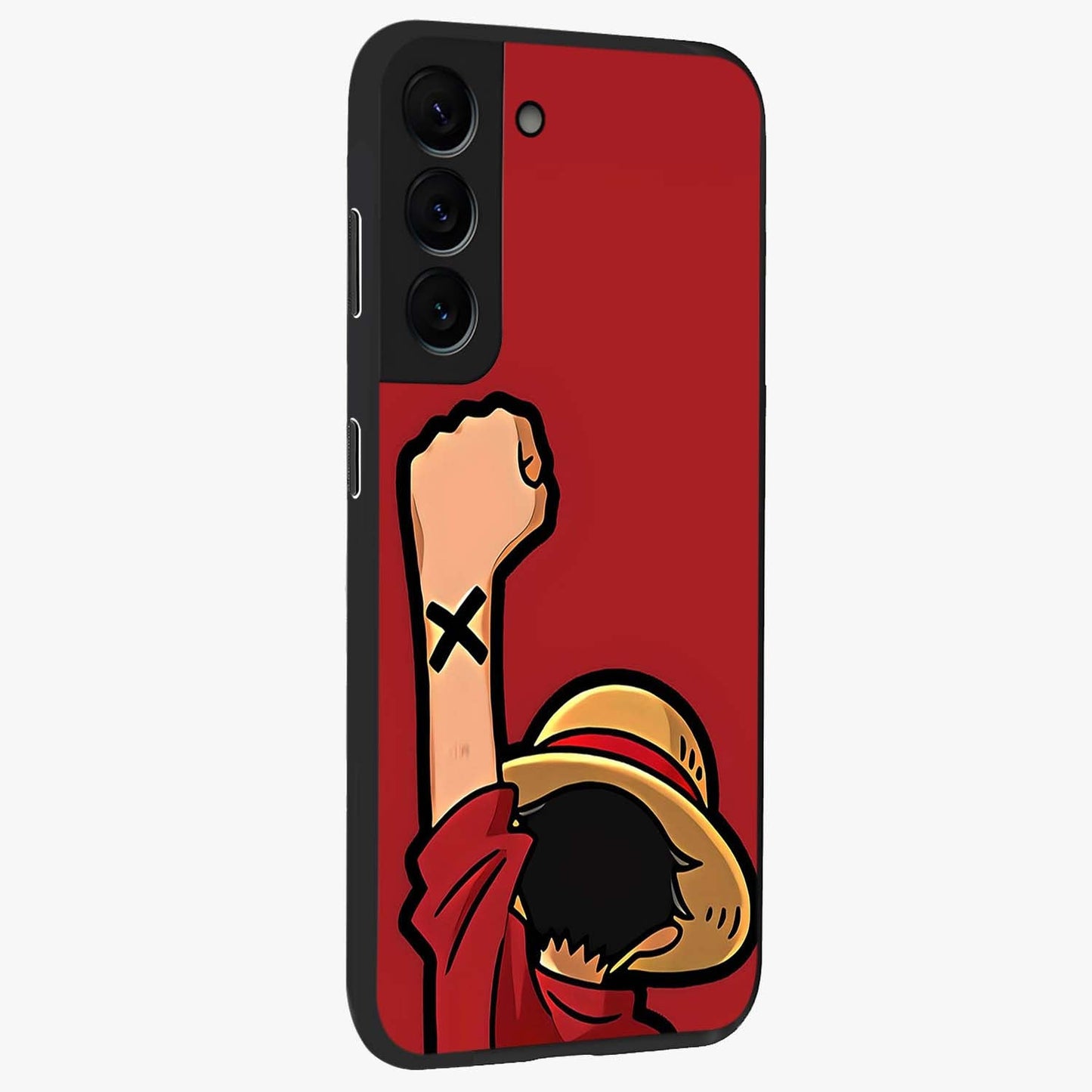 Luffy X Spirit Glass Case upright view showcasing striking anime artwork with adventurous character theme.