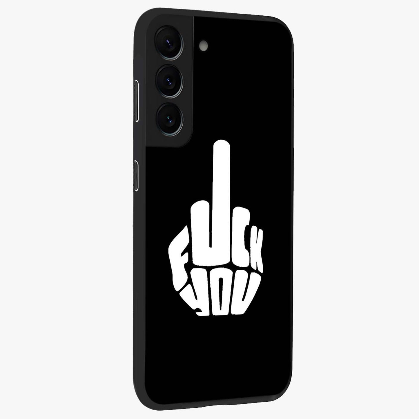 Rebel Mode On Glass Case upright view showcasing striking statement artwork with bold rebellious theme.