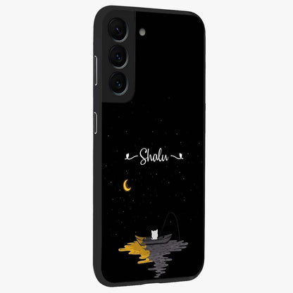 Silent Night Row Glass Case upright view showcasing tranquil night artwork with serene landscape theme.