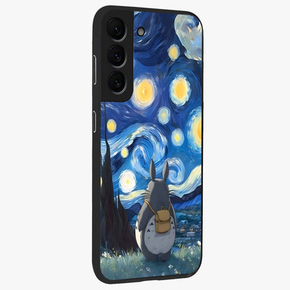 Totoro In Van Gogh Art Glass Case upright view showcasing creative character artwork with painterly artistic theme.