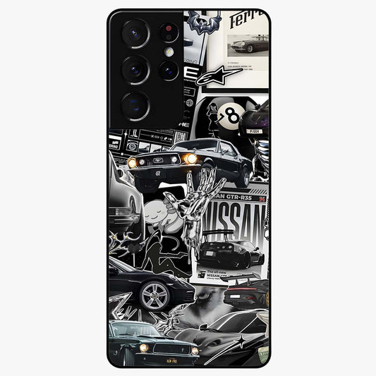 Aesthetic Dark Love Glass Case showing flat back view with dark romantic artwork and glossy glass finish.