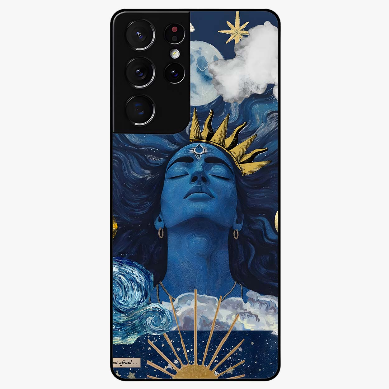 Aesthetic Lord Shiva Glass Case showing flat back view with divine Shiva artwork and glossy glass finish.