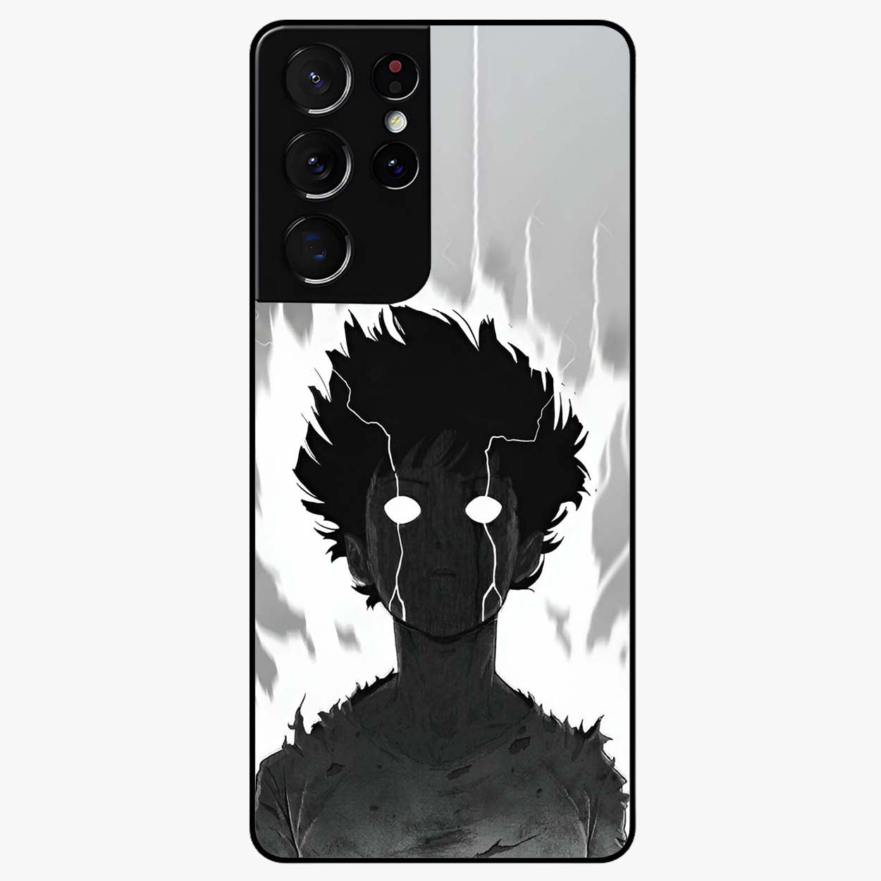Awakened Inner Rage Glass Case showing flat back view with intense artistic artwork and glossy glass finish.