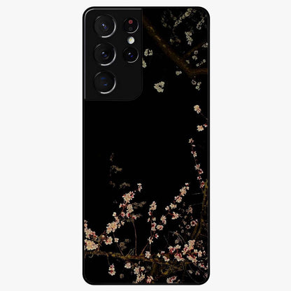 Petal Moon Light With Custom Name Glass Case showing flat back view with floral moonlight artwork and personalized name design.