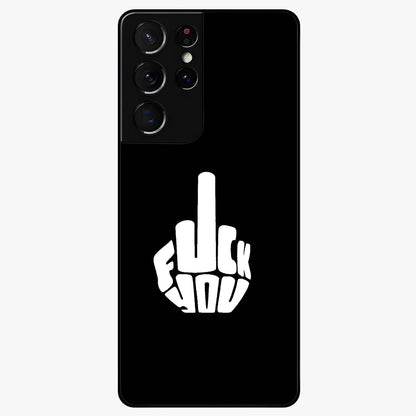 Rebel Mode On Glass Case showing flat back view with bold rebellious typography artwork and glossy glass finish.