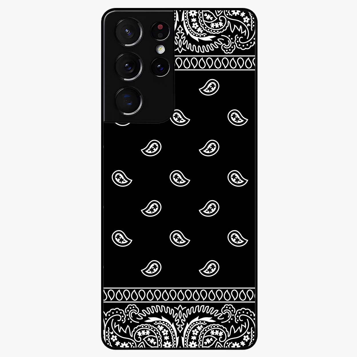 Retro Rebel Threads Glass Case showing flat back view with vintage street style artwork and glossy glass finish.