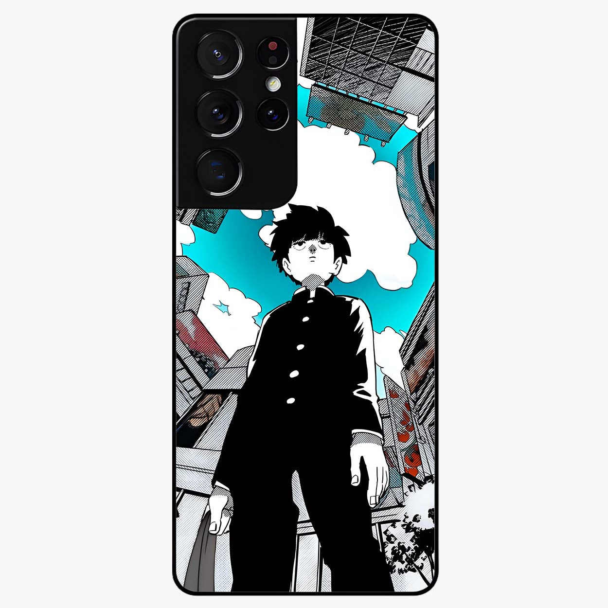 Silent Psychic Awakening Glass Case showing flat back view with mystical psychic themed artwork and glossy glass finish.