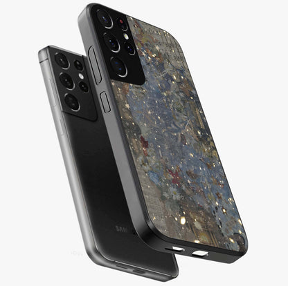 Aesthetic Astrolophia Glass Case displayed in angled mockup highlighting artistic aesthetic elements and smooth glass surface.